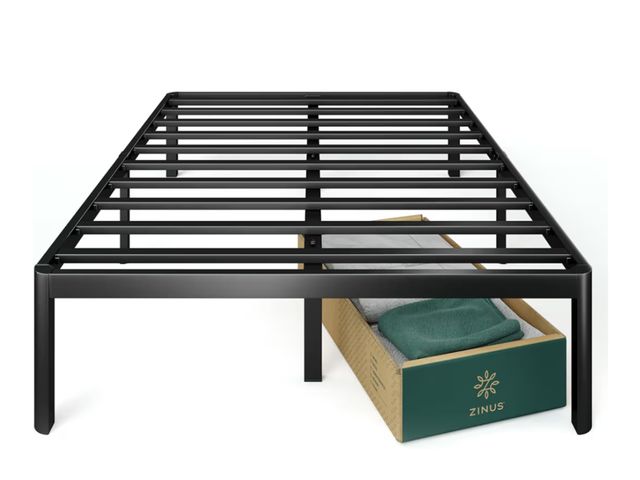 Lot 96-179775 - ZINUS Van 16 Inch Twin Metal Platform Bed Frame, Steel Slat Support, No Box Spring Needed, Easy Asse...