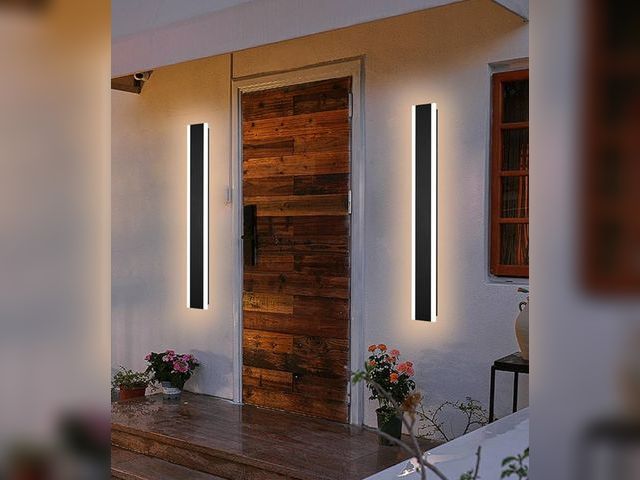 Lot 96-172351 - 2-Pack 40-Inch Outdoor LED Wall Light Fixtures, IP65 Waterproof Exterior Wall Sconce Lighting with B...