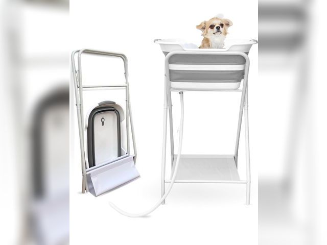 Lot 96-164135 - CYGNE 2-in-1 Dog Bathtub &amp; Washing Station, Elevated Collapsible Bathtub with Drainhole, Shower ...