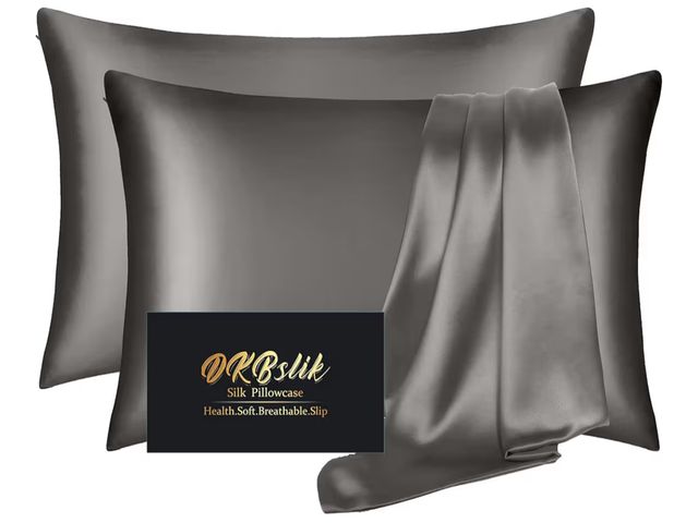 Lot 96-190814 - DKBslik Silk Pillowcase 2 Pack,Natural Mulberry Silk Pillow Case,Anti Acne Silk Pillowcase for Hair ...