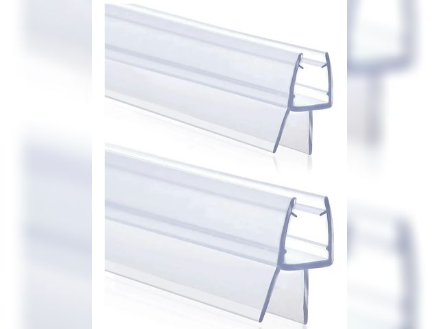 Lot 96-175972 - Shower Door Bottom Seal Strips H-Type 2PCS, 36 Inch Long Clear PVC Seal Strips for 1/4"(6mm) Thick F...