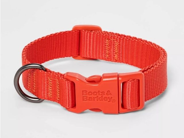 Lot 96-158597 - Basic DTM Dog Adjustable Collar - Tomato Red - Boots &amp; Barkley Size Large 
New