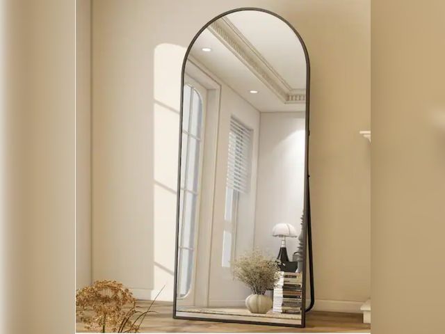 Lot 96-170745 - XRAMFY 30 in. W x 71 in. H Arched Classic Black Aluminum Alloy Framed Oversized Full Length Mirror F...