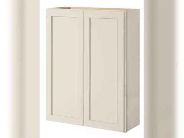 Lot 96-232436 - Shop Hampton Bay Avondale 33 in. W x 12 in. D x 42 in. H Ready to Assemble Plywood Shaker Wall Kitch...