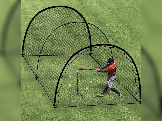 Lot 96-180848 - Baseball Batting Cage for Backyard, Softball Cage Batting Net Portable with Carrying Bag Detachable ...