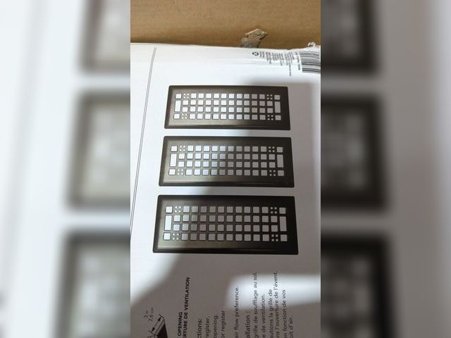 Lot 96-182097 - Hampton Bay 3 Pack Beveled Edge 3 in x 10 in Matte Black Floor Registers New