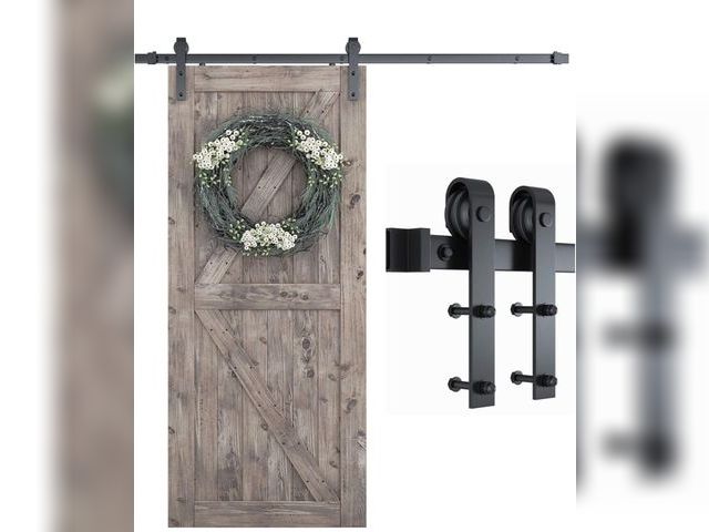 Lot 96-163962 - SMARTSTANDARD 6.6 Feet Heavy Duty Sturdy Sliding Barn Door Hardware Kit -Smoothly and Quietly -Easy ...