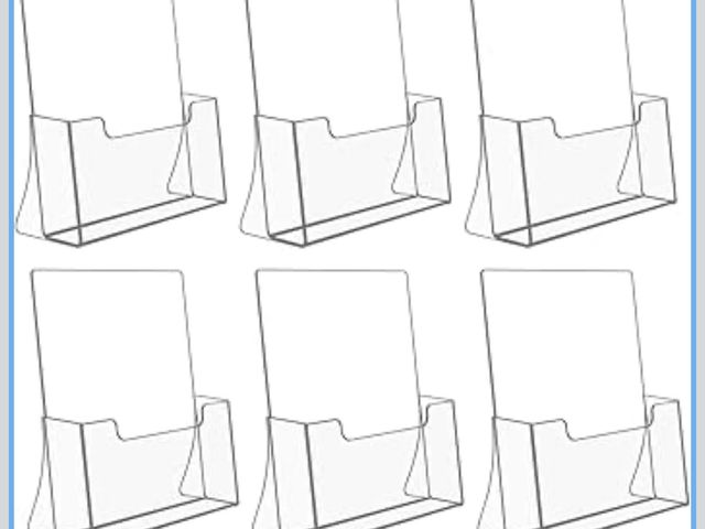 Lot 96-179263 - NIUBEE 6 Pack Acrylic Brochure Holder 8.5 x 11 inches, Clear Acrylic Literature Holder Plastic Flyer...