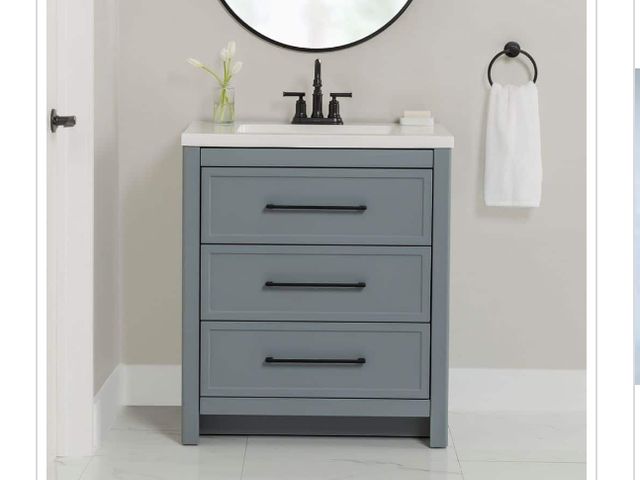 Lot 96-144141 - Hailey 31 in. Single Sink Laguna Blue Bath Vanity