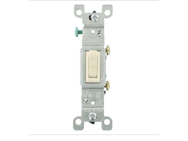 Lot 96-230411 - Leviton 15 Amp Single-Pole Toggle Switch, Light Almond 1451-2TM
New 7 in the box