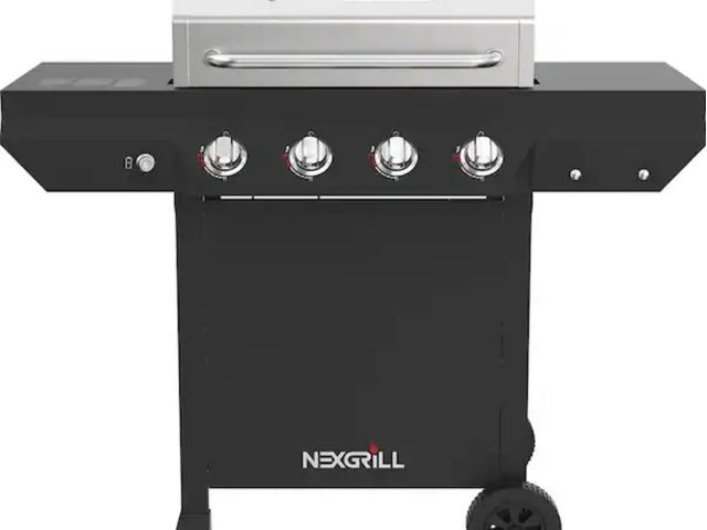 Lot 96-213913 - Nexgrill
4-Burner Propane Gas Grill in Black with Stainless Steel Main Lid
New 
Msrp $249.00