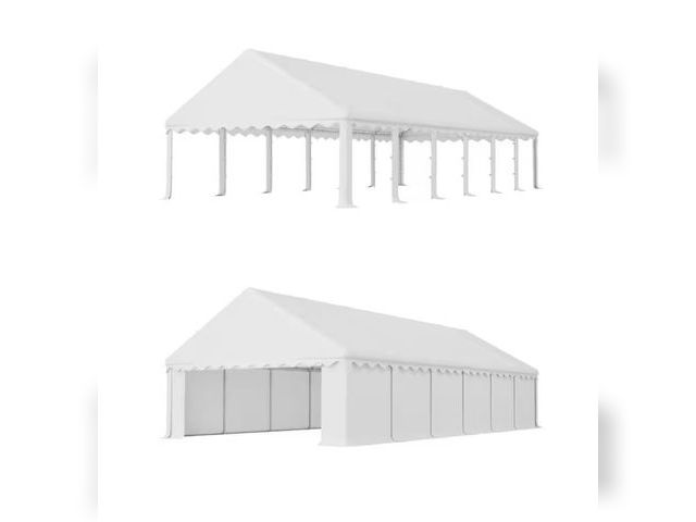 Lot 96-165883 - PHI VILLA 20 ft. x 40 ft. Outdoor Canopy Party Tent in White with Removable Side Walls MSRP $1078 Ne...