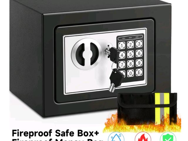 Lot 96-233227 - LOCKSWORTH 0.25 Cubic Feet Electronic Digital Safe Box, Steel Money Safe Box for Home with Fireproof...