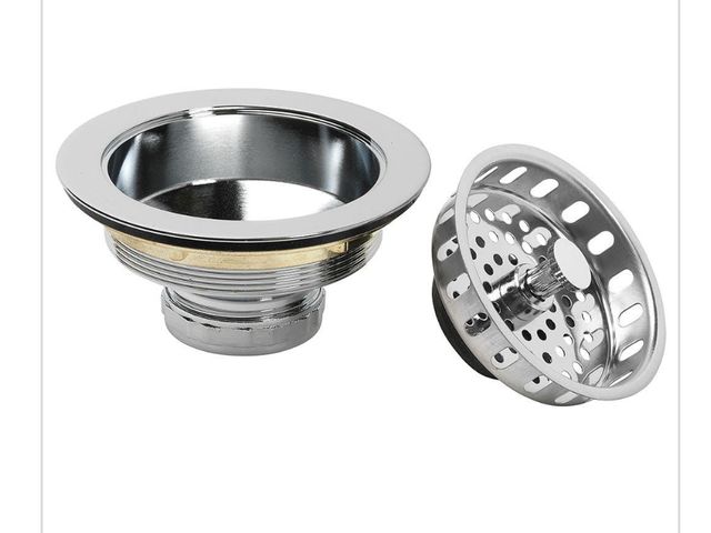 Lot 96-166858 - Glacier Bay Cast Brass Kitchen Sink
Strainer - Stainless steel with chrome finish New