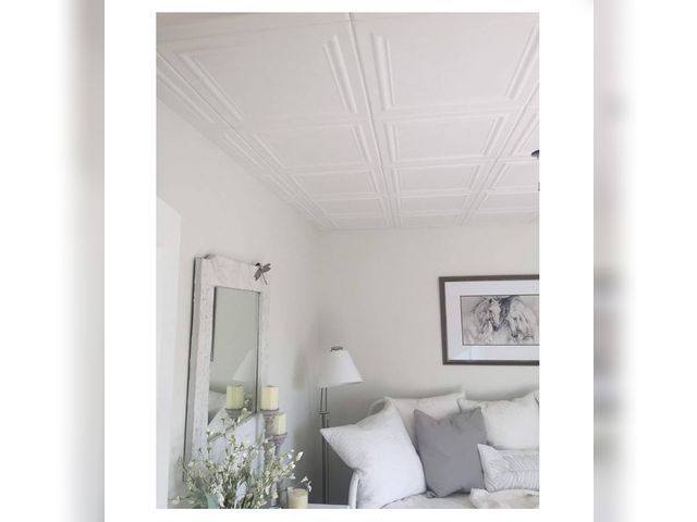 Lot 96-164152 - Approx 259 Square Feet À LA MAISON CEILINGS R24 Line Art Foam Glue-up Ceiling Tile MSRP $239

New