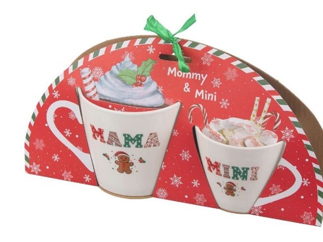 Lot 96-201026 - Set of 4 Christmas Mama and Mini Printed Mugs, 8 mugs total