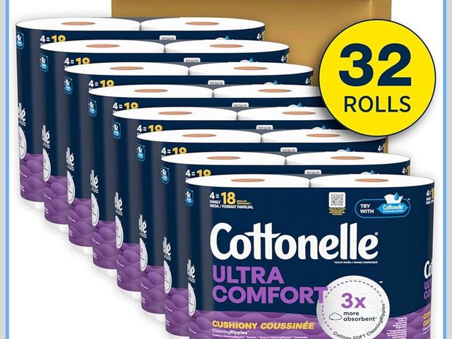 Lot 96-172037 - Cottonelle Ultra Comfort Toilet Paper with Cushiony CleaningRipples Texture, 32 Family Mega Rolls = ...