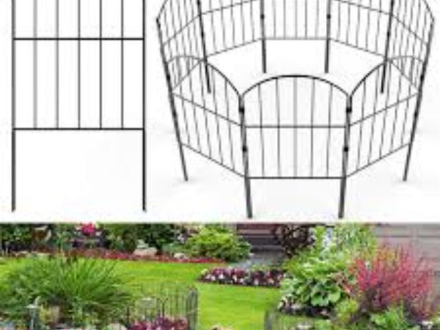 Lot 96-244207 - Yeabett Garden Fence,19 Pcs Rustproof Metal Fence Panels,Garden Fencing Animal Barrier,Decorative Ga...