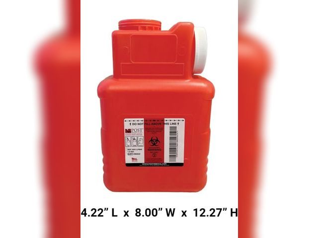 Lot 96-186837 - Box of 6 1.5gal (1PK) Mail-in Take Back Sharps Container with Destruction Services for Safe &amp; En...