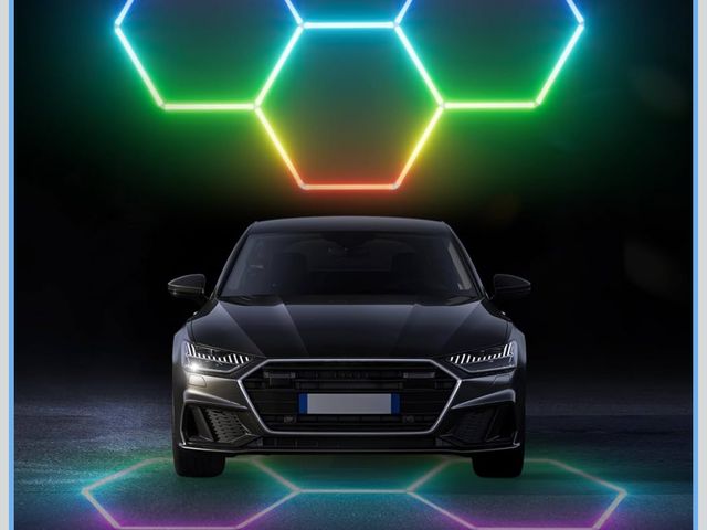 Lot 96-170560 - ALLYES Hexagon led Lights - RGB Light, Mutil Color Lighting Modes Wall Light, Music Activated Modes,...