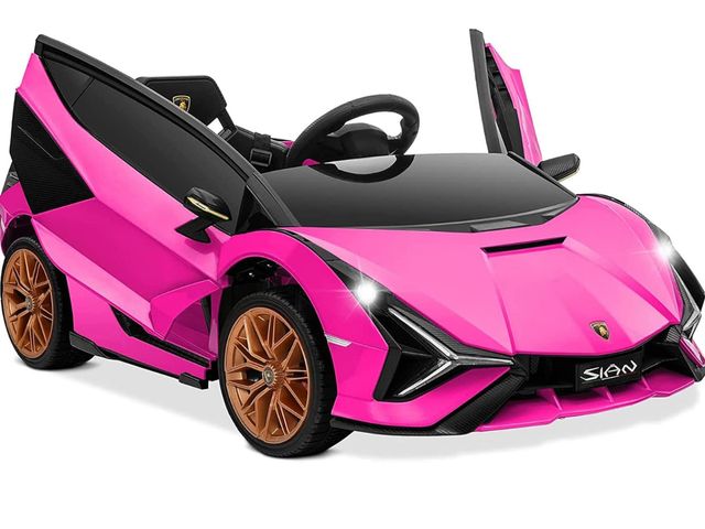 Lot 96-186702 - OLAKIDS Kids 12V Licensed Lamborghini SIAN Ride On Car, Electric Vehicle for Toddler with Control Re...