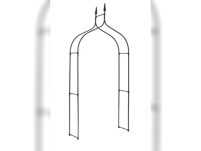 Lot 96-195504 - Gardman Gothic 7.5 Foot Outdoor Yard Garden Decor Metal Trellis Arch, Black Appears unused, open box...