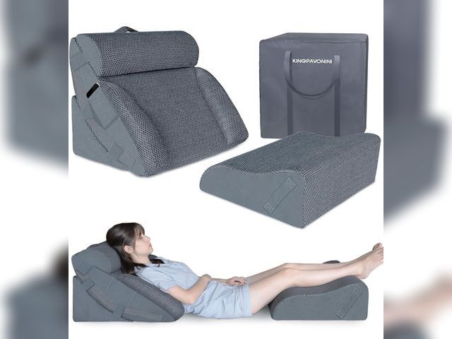 Lot 96-175889 - KingPavonini 4PCS Bed Wedge Pillow Post Surgery, Orthopaedic Sleeping Wedge Pillow Set for Neck, Bac...