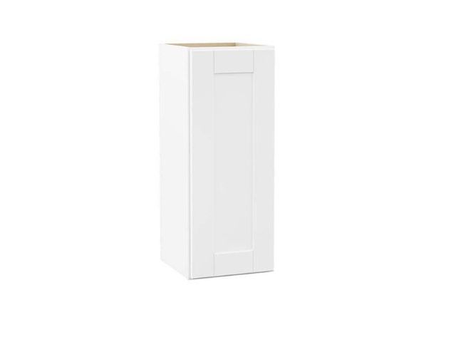 Lot 96-214132 - Hampton Bay Shaker 12 in. W × 12 in. Dx 30 in. H Assembled Wall Kitchen Cabinet in Satin White MSRP ...
