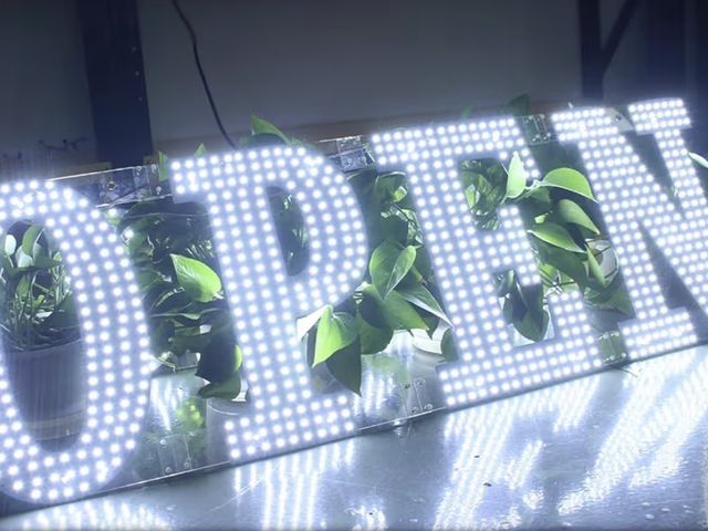 Lot 96-180748 - 30"x10" Large LED Open Signs for Business Super Bright Unique Design White Open Sign with Hanging In...