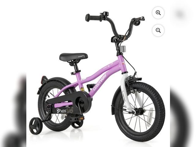Lot 96-227647 - Costway 14" Kids Bike for 3-5 Years Old Boys &amp; Girls with Adjustable Seat Handbrake Reflectors P...