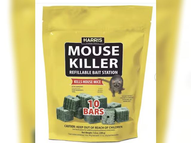 Lot 96-211880 - Harris
(Brand Rating: 3.9/5)
Mouse Killer Bars with Refill Bait Station (10-Pack
New