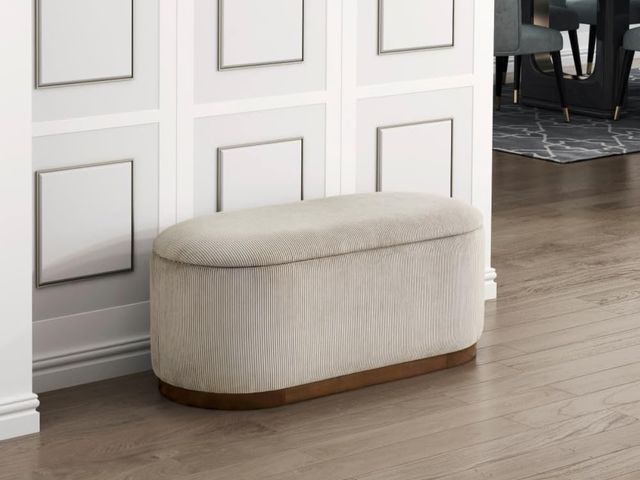 Lot 96-175719 - Lift Top Storage Bench Foam Cushioned Seat Taupe Corduroy Fabric Upholstery 1pc
New
MSRP $261.00