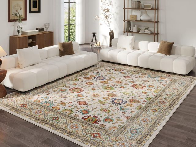 Lot 96-188581 - Rugcomf Area Rugs 8x10 for Living Room Clearance, Machine Washable Boho Rug, Non Slip Vintage Low Pi...