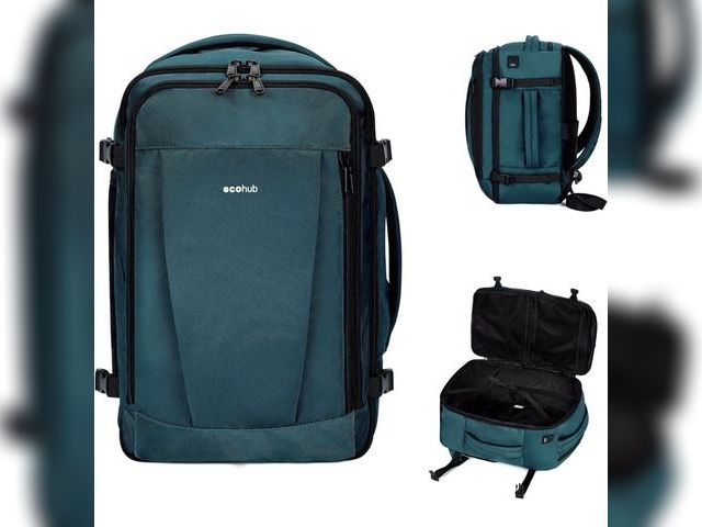 Lot 96-233140 - Carry on Travel Backpack for Men, Airline Approved 18x14x8 Spirit Airlines Personal Item Bag, 13 Poc...