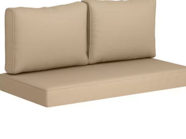 Lot 96-159476 - Outsunny 2 Seater Patio Furniture Cushions, 5 in Outdoor Loveseat Cushions with Removable Cover, Rep...