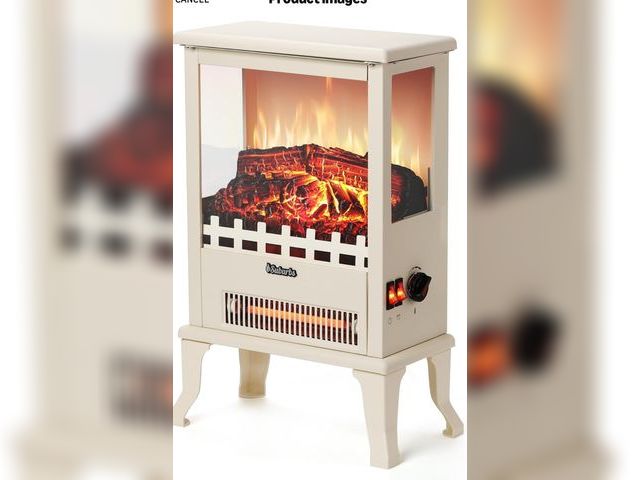 Lot 96-187813 - 19" 1500W Infrared Electric Fireplace Stove, 3-Sided View, Realistic Flame, Overheat Protection, CSA...