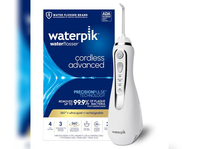 Lot 96-227651 - Waterpik Cordless Advanced 2.0 Water Flosser For Teeth, Gums, Braces, Dental Care With Travel Bag DO...