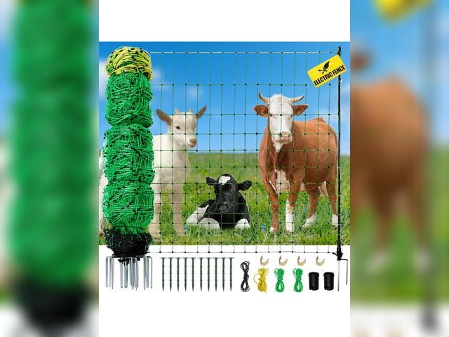 Lot 96-171670 - Electric Fence Netting, 164'L x 35.4" H Movable Livestock Nets for Sheep, Hogs, Cattle, PE Net Fenci...