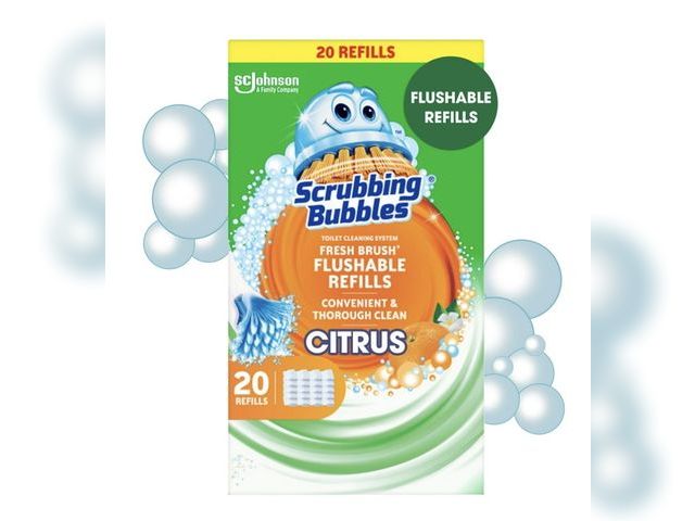 Lot 96-233198 - Scrubbing Bubbles Toilet Bowl Cleaner Wand Refills, Flushable Fresh Brush Cleaning Pads, Citrus, 20 ...