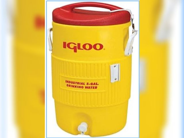 Lot 96-171980 - Igloo Water Cooler, Yellow - 5 Gallons MSRP $111.49 Used