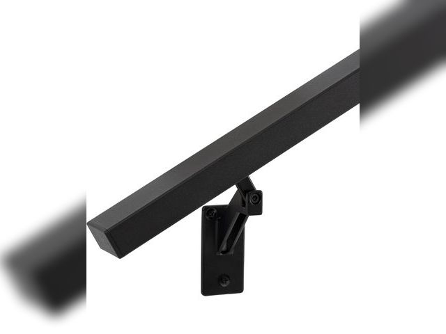 Lot 96-187455 - 3FT Matte Black Handrails Kit for Indoor Outdoor Stairs，Modern Aluminum Handrail Set,2" X1" Grab bar...