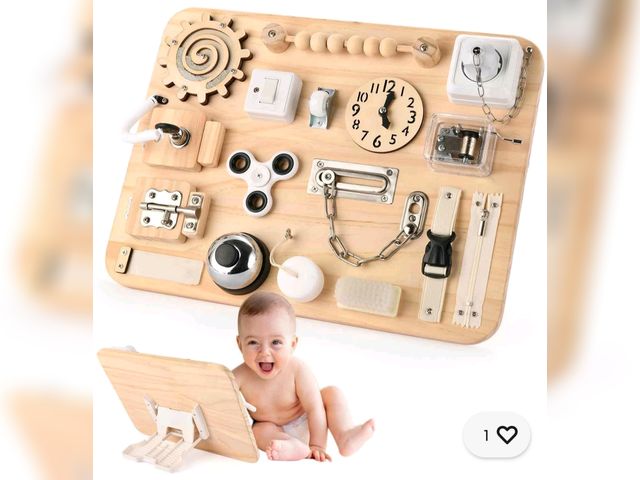 Lot 96-190842 - Potatomato Montessori Large Busy Board for 1 2 3 4 Year Old- Wooden Sensory
Appears Lightly Used 
1 ...