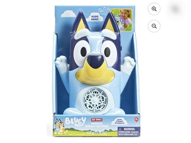 Lot 96-164486 - Little Kid Inc. Bluey No Spill Musical Bubble Machine New