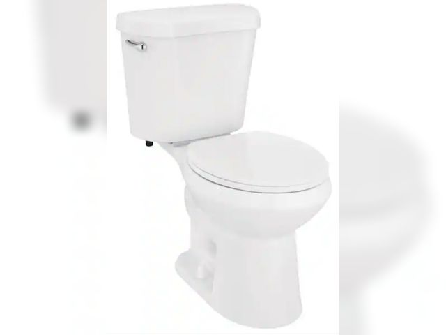 Lot 96-233003 - Glacier Bay 12 in. Rough In 2-Piece 1.28 GPF Single Flush Round Toilet in White, Seat Included New
