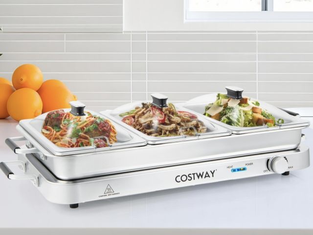 Lot 96-198536 - 2 in 1 Electric Warming Tray with Temperature Control
used untested