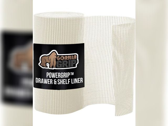 Lot 96-188804 - GORILLA GRIP powerGRIP Drawer Shelf and Cabinet Liner, Thick Strong Hold, Non-Adhesive Liners Protec...