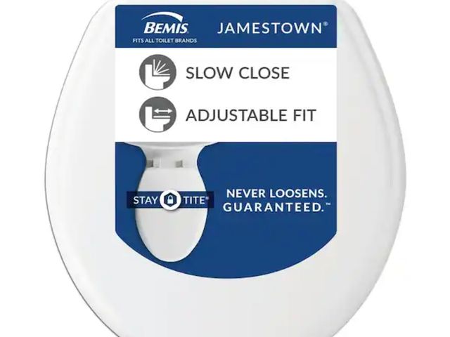 Lot 96-163333 - BEMIS
Jamestown Round Soft Close with Adjustability Never Loosens Enameled Wood and Toilet Seat in W...