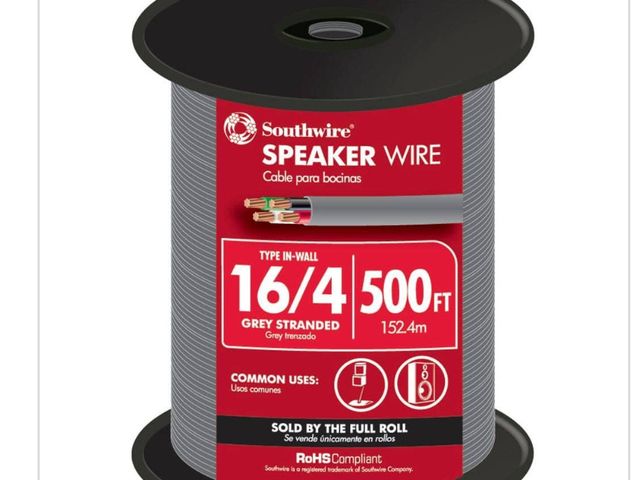 Lot 96-150713 - Southwire 500 ft. 16/4 Grey Stranded CU In-Wall CMR/CL3R Speaker Wire New MSRP $249.99