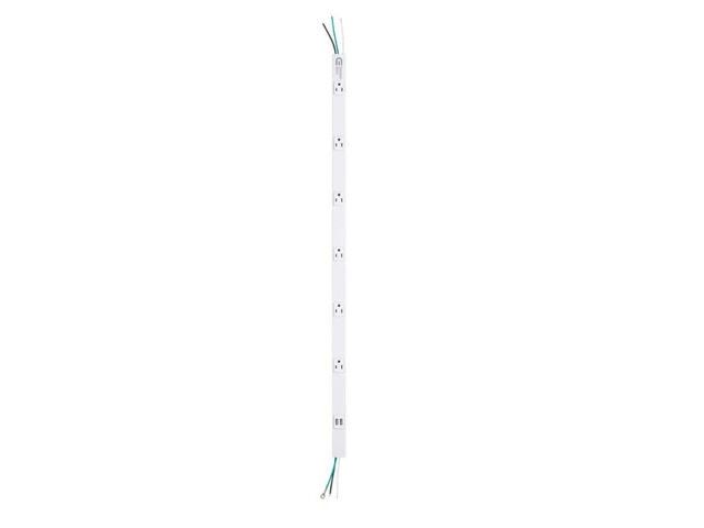 Lot 96-163623 - Commercial Electric Cordless 6-Outlet Power Strip with 2 USB-A Ports, White