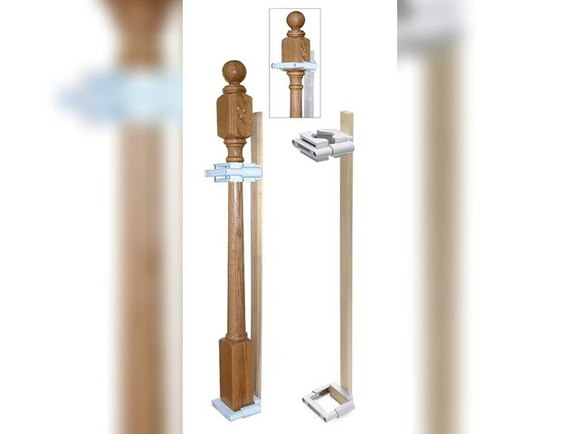 Lot 96-176286 - Safety Innovations No Hole Stairway Baby Gate Mounting Kit - Fits Posts from 2 3/4 inches to 3 1/2 i...